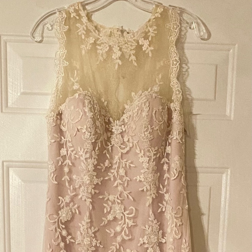 Wedding dress…brand new…never worn…size 14 (not altered)…Peach/Ivory/Nude….bag